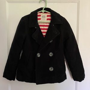 Mini Boden Black Cotton Pea Coat (7-8 years)